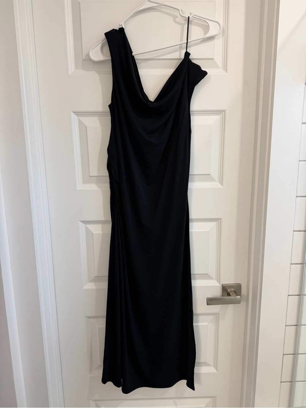 a new day Black One-Shoulder Cowl Neck Dress